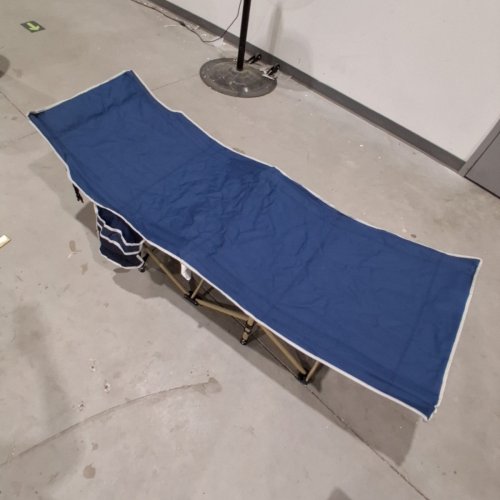 OVERMONT CAMPING COT WITH MATTRESS - EXTRA WIDE 28" - BLUE image 2