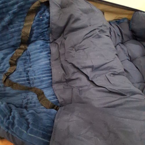 OVERMONT CAMPING COT WITH MATTRESS - EXTRA WIDE 28" - BLUE image 3