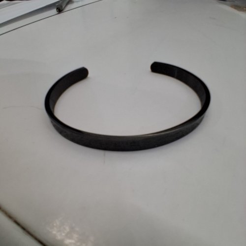 WOMENS DAINTY SLIP CUFF BRACELET - BLACK image 4