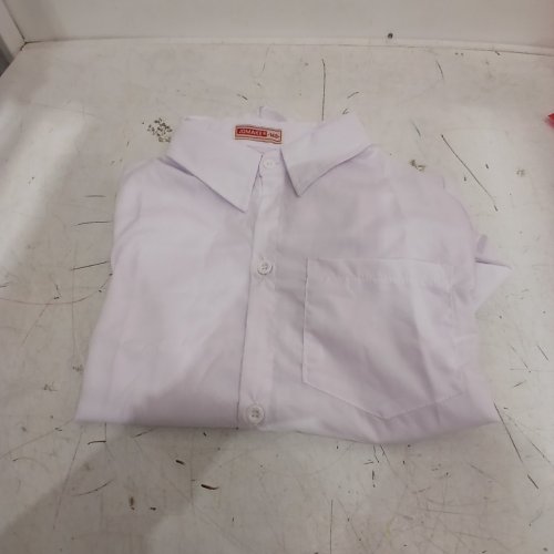 KIDS EURO BUTTON-UP SHIRT - 160CM/ LARGE 13-14 - WHITE image 3