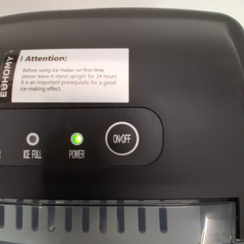 EUHOMY COUNTERTOP ICE MAKER MACHINE WITH HANDLE, BASKET AND SCOOP - MAKES 26LB/DAY - BLACK (MODEL: IM001-BBL-CAEH) image 2