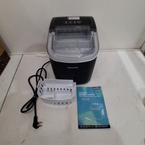 EUHOMY COUNTERTOP ICE MAKER MACHINE WITH HANDLE, BASKET AND SCOOP - MAKES 26LB/DAY - BLACK (MODEL: IM001-BBL-CAEH) image 3