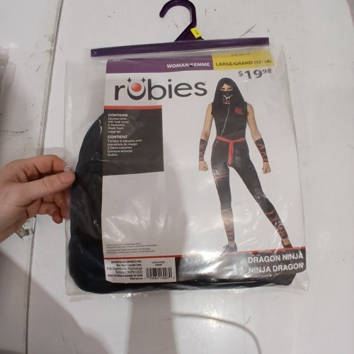 RUBIES HALLOWEEN DRAGON NINJA COSTUME - LARGE (12-14) - BLACK / RED (MODEL: 1000480) image 2