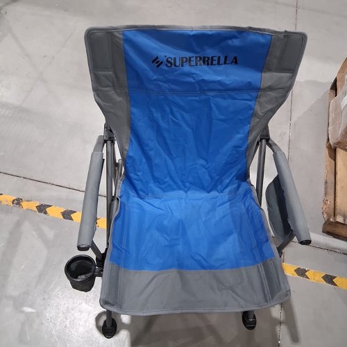 SUPERRELLA FOLDING OUTDOOR CAMPING CHAIR - 300 LBS MAX/CAP - BLUE & GREY image 3