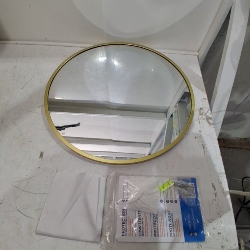 ROUND METAL MIRROR - 20" - GOLD image 2