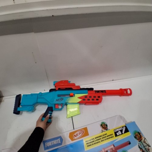 NERF FORTNITE STORM SCOUT BLASTER GUN - 6 BULLET CLIP - RED/GREEN/BLUE image 2