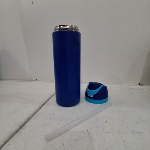 OWALA FREESIP INSULATED WATER BOTTLE WITH STRAW BPA FREE - 19 OZ - NAVY BLUE/TURQUOISE image 2