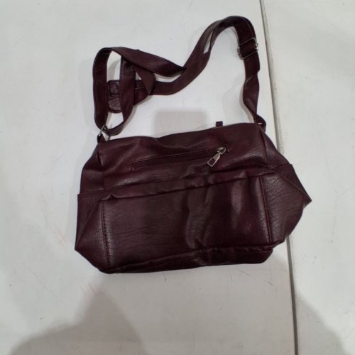 CROSSBODY PURSE WITH MULTIPLE POCKETS- DARK BURGUNDY image 3