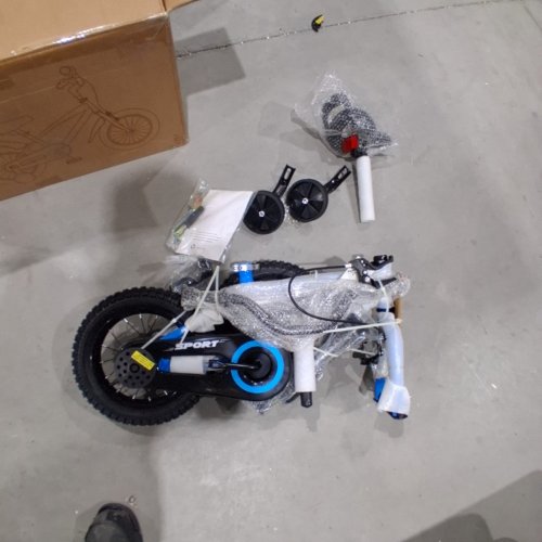 KIDS BIKE WITH TRAINING WHEELS - 12" - BLUE (MODEL: KB-WY012) image 2