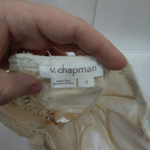 WOMENS V. CHAPMAN CAROLENA STRAPLESS SWEETHEART A-LINE LACE CORSET - SMALL (6) - PALE YELLOW image 3