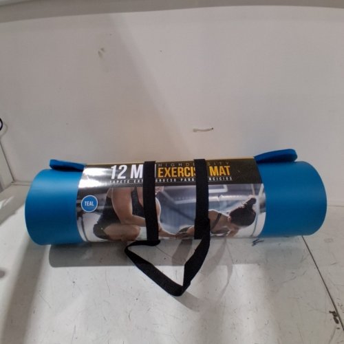 CAP BARBELL HIGH DENSITY EXERCISE YOGA MAT WITH STRAP - 1/2" X 24"X 68" - TEAL image 2