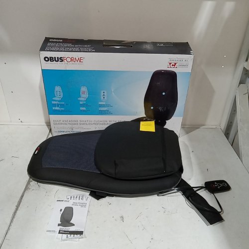 OBUSFORME DEEP KNEADING SHIATSU MASSAGE CUSHION WITH HEAT - 3 MASSAGE ZONES - BLACK (MODEL: SM-SMC-05) image 4