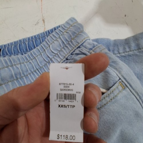 GAP DRAWSTRING MID RISE KNIT EASY BAGGY JEANS - XXS - LIGHT BLUE image 2