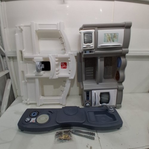 STEP2 FUN WITH FRIENDS INDOOR/OUTDOOR KIDS KITCHENETTE PLAYSET - AGES 2+ - 35.8" X 12.5" X 41" - GREY (MODEL: 423699) image 2