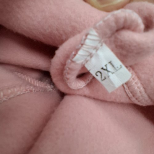 WOMENS HALF BUTTON HOODIE - 2XL - PINK image 2