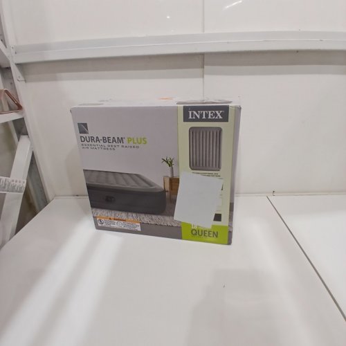 INTEX 64125ED DURA-BEAM PLUS FIBER-TECH AIR MATTRESS WITH BUILT-IN ELECTRIC PUMP - 18" H/ QUEEN - GREY (MODEL : AP619DP) image 5