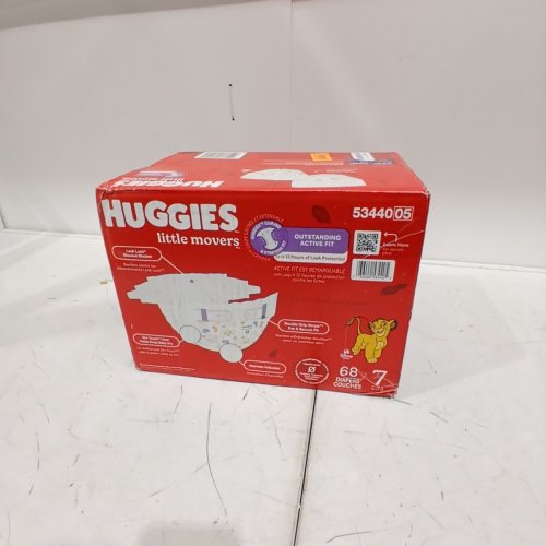 68PK HUGGIES LITTLE MOVERS BABY DIAPERS - SIZE 7 image 2