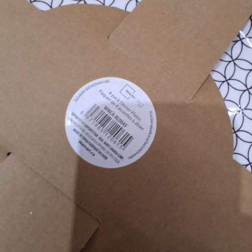 3(4PK) MAINSTAYS PATTERNED DINNER PLATES - 10.5" - WHITE AND BLACK (MODEL: WMC-RL0043) image 2