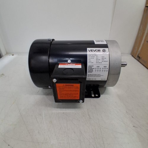 ELECTRIC AIR COMPRESSOR MOTOR - 1HP - 5/8" KEYED SHAFT - 230V/460 - BLACK (MODEL: SYT3-1HP-4P-B34) image 3