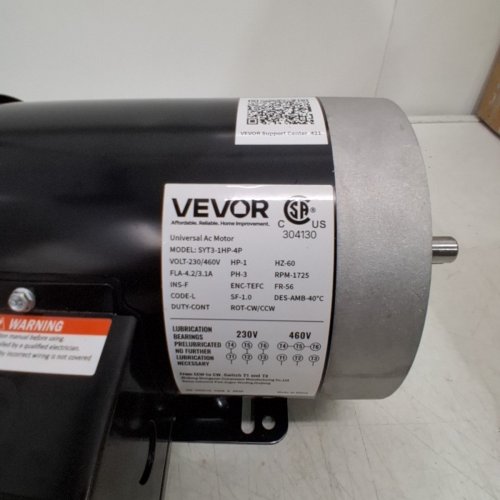 ELECTRIC AIR COMPRESSOR MOTOR - 1HP - 5/8" KEYED SHAFT - 230V/460 - BLACK (MODEL: SYT3-1HP-4P-B34) image 5