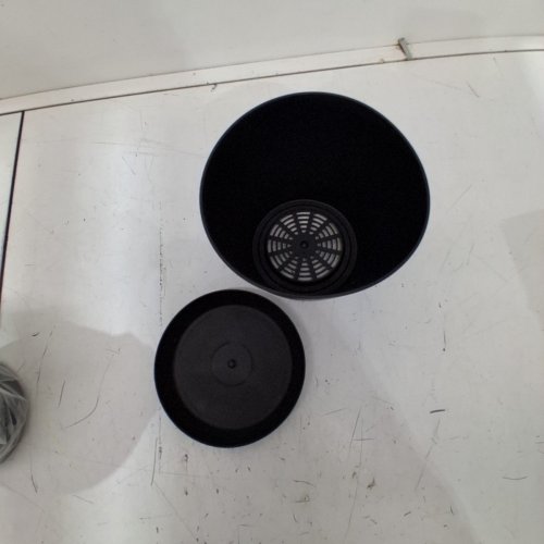 2PK PLANTER WITH SAUCER - 7" - BLACK image 3