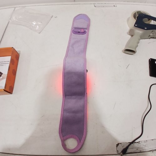 PAKISS RECHARGEABLE CORDLESS WEARABLE HEATING WRAP HAND MASSAGE BELT WITH VIBRATION - PURPLE (MODEL: S18) image 2