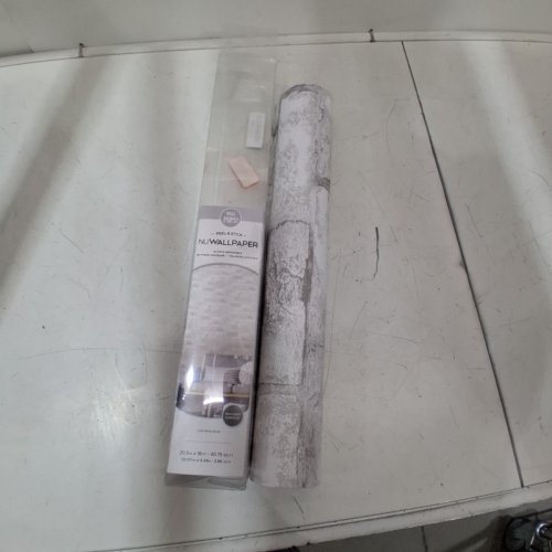 WALL POPS! NUWALLPAPER PEEL & STICK WALLPAPER - 20.5" X 18FT - GREY/WHITE BRICK (MODEL: NU3010) image 2