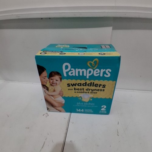 144PK PAMPERS SWADDLERS DISPOSABLE DIAPERS - SIZE 2 (10LBS -22LBS) image 2