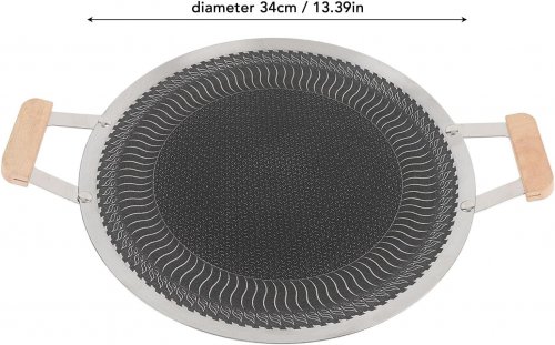 OREILET NON STICK GRILLING PLATE WITH HANDLES FOR INDOOR/OUTDOOR HOME - 13.39" - STAINLESS STEEL image 2