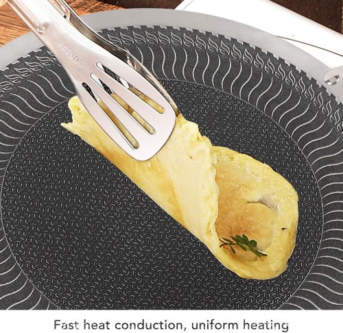 OREILET NON STICK GRILLING PLATE WITH HANDLES FOR INDOOR/OUTDOOR HOME - 13.39" - STAINLESS STEEL image 4