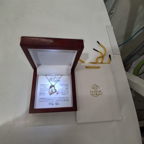 LUXUS HEART PENDANT NECKLACE/TO MY DAUGHTER - OSFM - SILVER / GOLD-TONE image 3