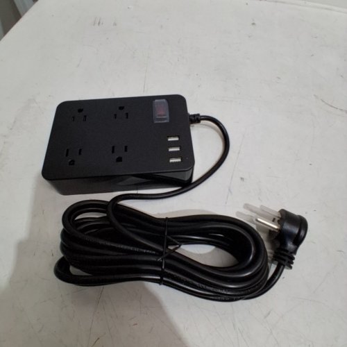 KEBEN WATERPROOF HEAVY DUTY SURGE PROTECTOR - (1)USB-A/(2)USB-C/(4) PLUG - BLACK - (MODEL: EX-104U-02) image 2