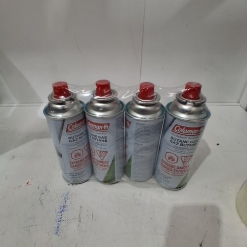 4PK COLEMAN BUTANE CANISTERS FOR PORTABLE APPLIANCES & STOVES- 8.8 OZ (EACH) (MODEL: 20170221/2000010952) image 2
