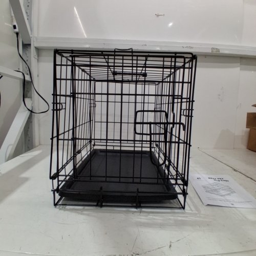 BESTPET FOLDABLE METAL DOG CRATE/KENNEL FOR SMALL BREEDS - 12"X18"X14" - BLACK image 2
