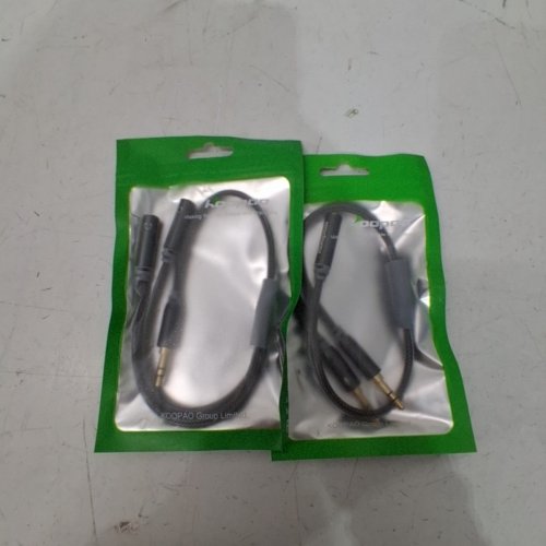 2 KOOPAO 3.5 MM HEADPHONE MICROPHONE AUDIO AUX SPLITTER CABLE- GREY image 2