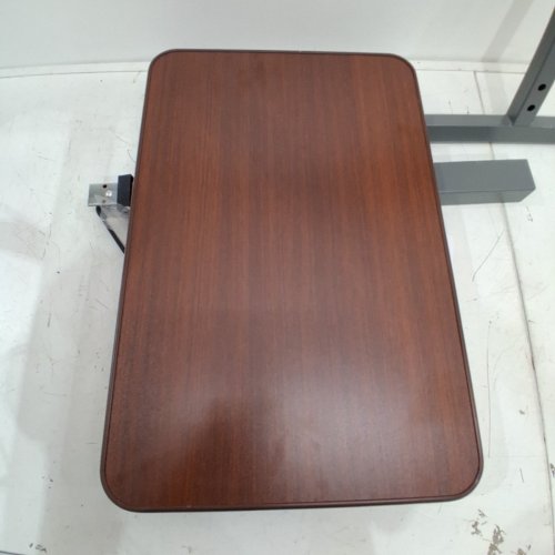 WOTURE ADJUSTABLE STANDING & OVERBED TABLE WITH WHEELS - 23.6" X 15.7" X 27-39" - WALNUT BROWN (MODEL: CBZ04) image 4