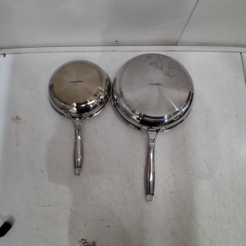 2PC AMAZON BASICS FRY PAN SET - 10"/8" - STAINLESS STEEL image 4