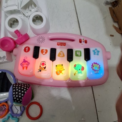FISHER-PRICE BABY ACTIVITY MAT GLOW AND GROW KICK & PLAY PIANO GYM - AGES 0+ - PINK - (MODEL:HVX57) image 2
