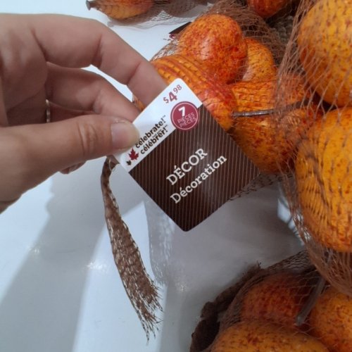 10 (7PC) WAY TO CELEBRATE! DECORATIVE FRUIT AND PINECONE SET - ORANGE AND BROWN image 4