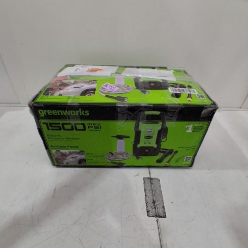 GREENWORKS COMPACT PRESSURE WASHER - 1.2GPM - 13AMP - 1500PSI - BLACK/GREEN (MODEL: GPW1501) image 5
