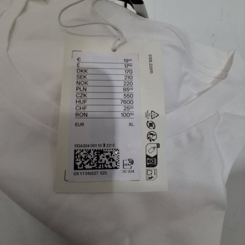 WOMEN'S COS COTTON CREW NECK T-SHIRT - EXTRA LARGE - WHITE image 2