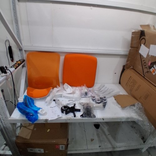 MIMOGLAD HIGH BACK ERGONOMIC DESK CHAIR WITH ADJUSTABLE LUMBAR SUPPORT AND HEADREST - UPTO 300LBS - ORANGE/WHITE (MODEL: OC-5188H) image 2