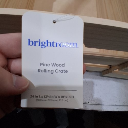2PK BRIGHTROOM PINE WOOD ROLLING CRATES - 24" L X 12.7" X 10.7" - NATURAL image 3