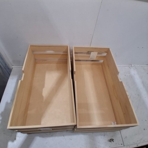 2PK BRIGHTROOM PINE WOOD ROLLING CRATES - 24" L X 12.7" X 10.7" - NATURAL image 4