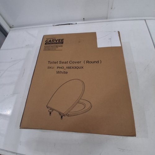 GARVEE ROUND TOILET SEAT WITH SOFT CLOSE - 14.5" X 16" - WHITE - (MODEL: PHO-16EX3QUX) image 3