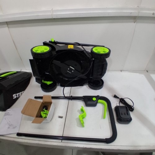 STEELITE CORDLESS ELECTRIC LAWN MOWER - 5-POSITION HEIGHT ADJUSTMENT WITH 8 GALLON GRASS BAG - BATTERY AND CHARGER INCLUDED - 13'' - 21V - ( MODEL: ‎DG500 ) image 6
