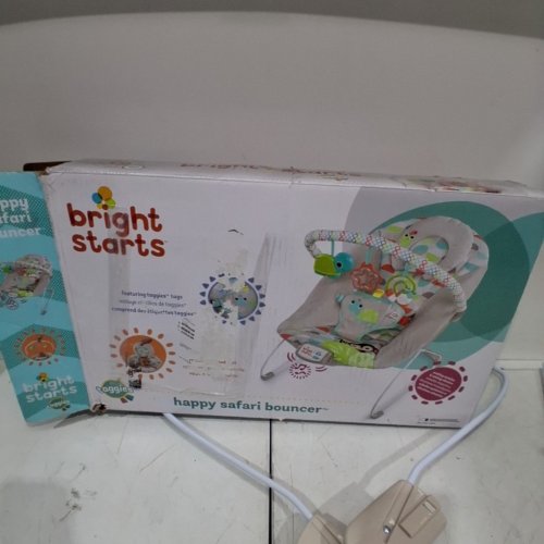 BRIGHT STARTS HAPPY SAFARI BOUNCER WITH VIBRATOR AND SPEAKER - UP TO 28LB - MULTI-COLOUR (MODEL: 11508) image 4