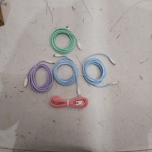 5PC ASSORTED USB-C TO USB-C CABLES - 6FT- ASSORTED COLOURS image 4