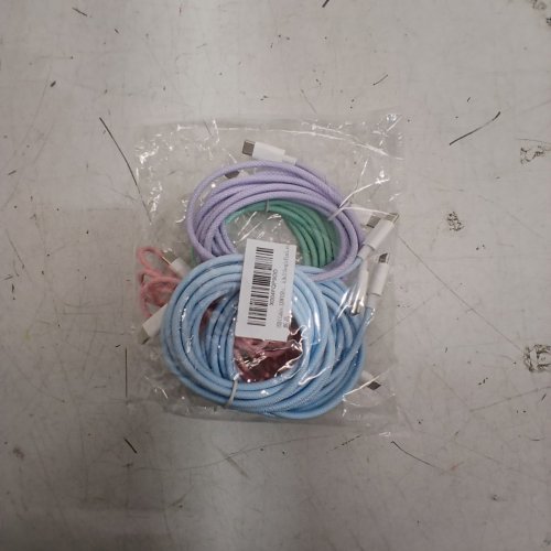 5PC ASSORTED USB-C TO USB-C CABLES - 6FT- ASSORTED COLOURS image 5