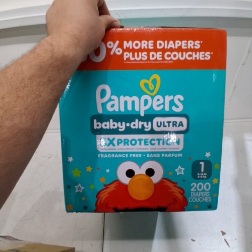 200PK PAMPERS BABY DRY ULTRA, FRAGRANCE FREE - SIZE 1 - ELMO image 3